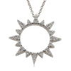 14ct White Gold Diamond Sol Necklace-Necklace-Walker & Hall