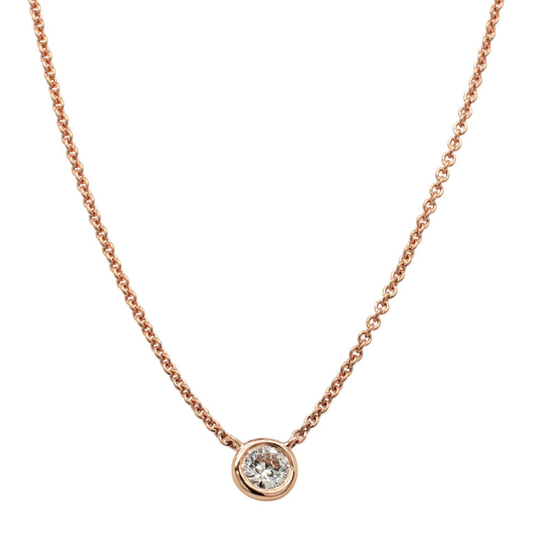 18ct Rose Gold .18ct Diamond Natalia Pendant-Necklace-Walker & Hall
