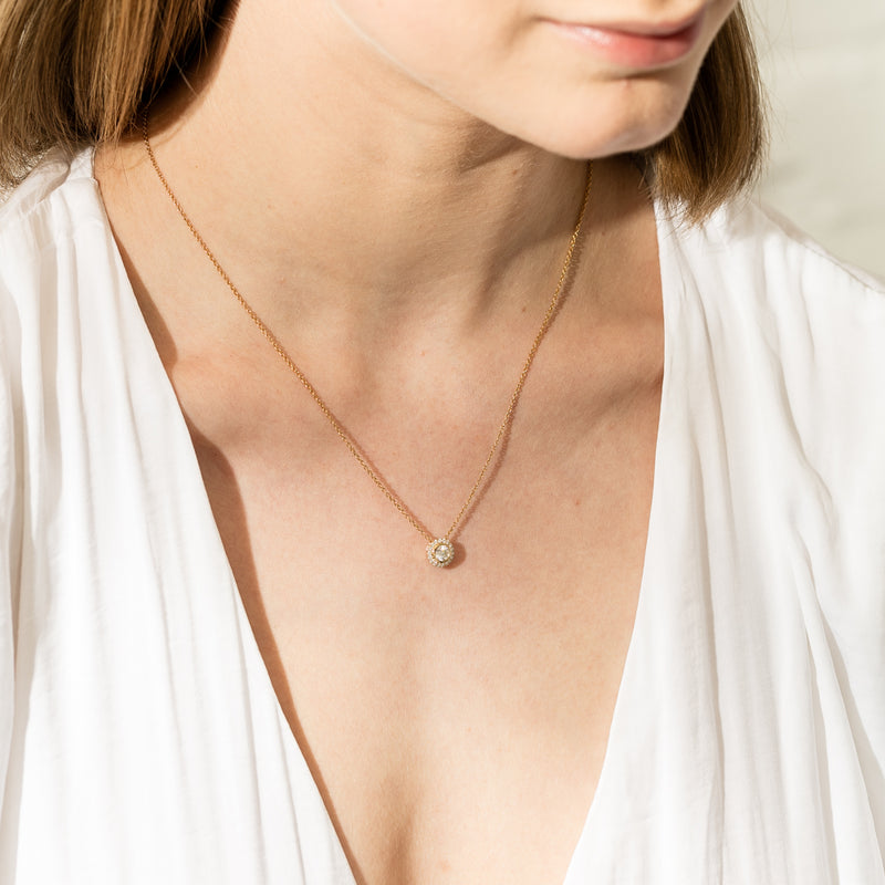 18ct Yellow Gold .31ct Diamond Isla Pendant-Necklace-Walker & Hall