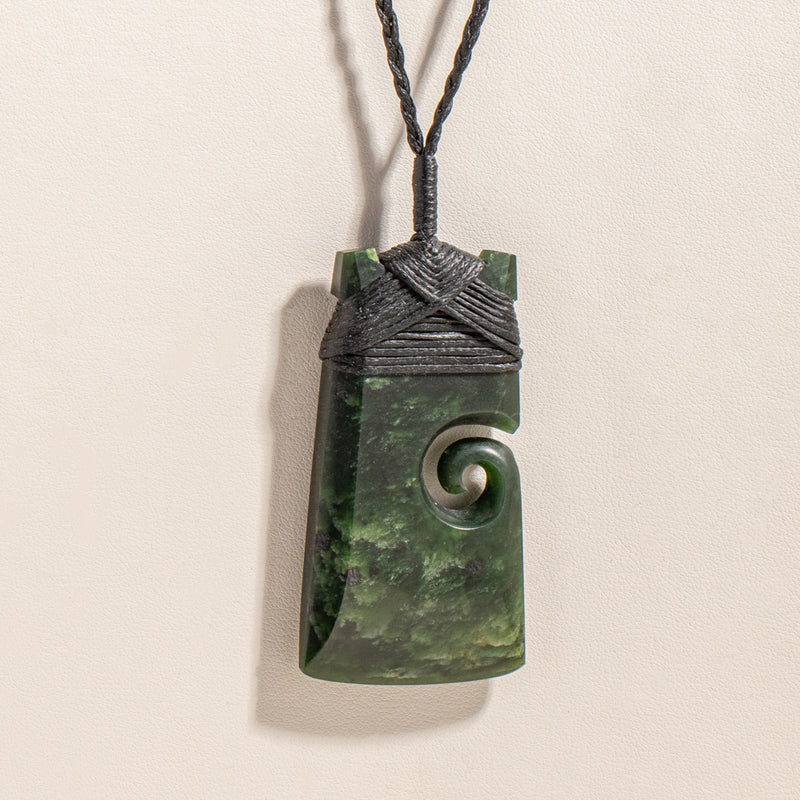NZ Greenstone Koru & Toki Pendant-Necklace-Walker & Hall
