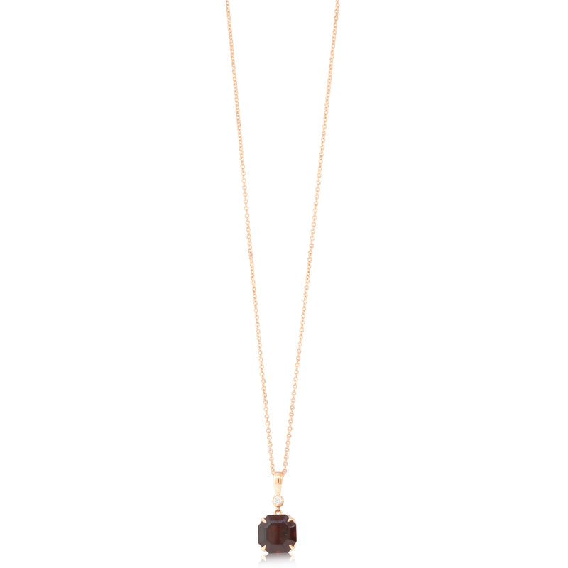 18ct Rose Gold Garnet & Diamond Octavia Pendant-Necklace-Walker & Hall