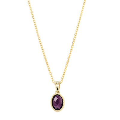 9ct Yellow Gold Amethyst Lavender Pendant-Necklace-Walker & Hall