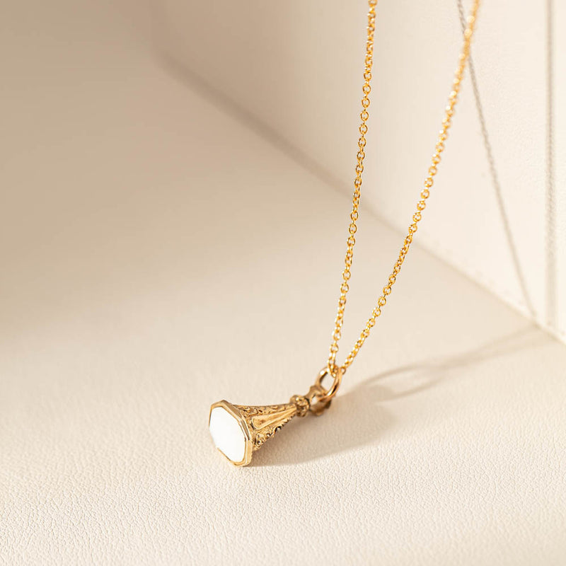 Deja Vu 9ct Yellow Gold Seal Pendant With Chain-Necklace-Walker & Hall