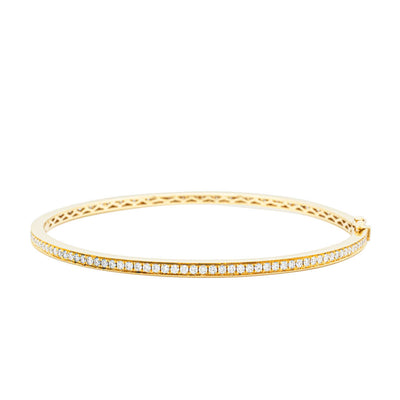 18ct Yellow Gold 1.90ct Diamond Bangle-Bracelet-Walker & Hall
