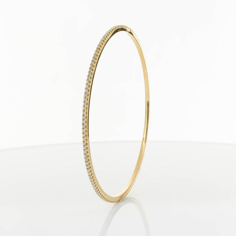 18ct Yellow Gold 1.03ct Diamond Eternity Bangle-Bracelet-Walker & Hall