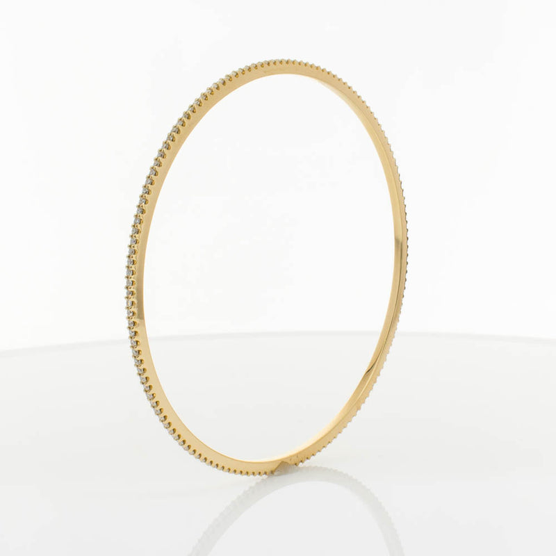 18ct Yellow Gold 1.03ct Diamond Eternity Bangle-Bracelet-Walker & Hall