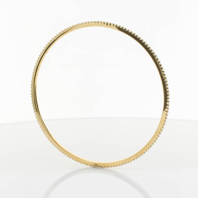 18ct Yellow Gold 1.03ct Diamond Eternity Bangle-Bracelet-Walker & Hall