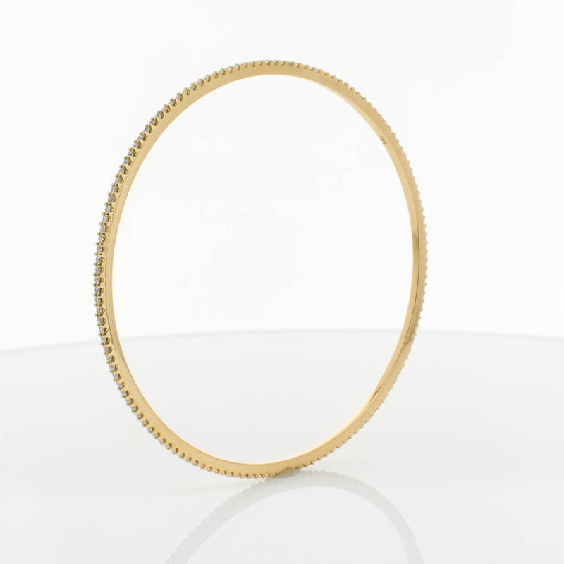 18ct Yellow Gold 1.03ct Diamond Eternity Bangle-Bracelet-Walker & Hall