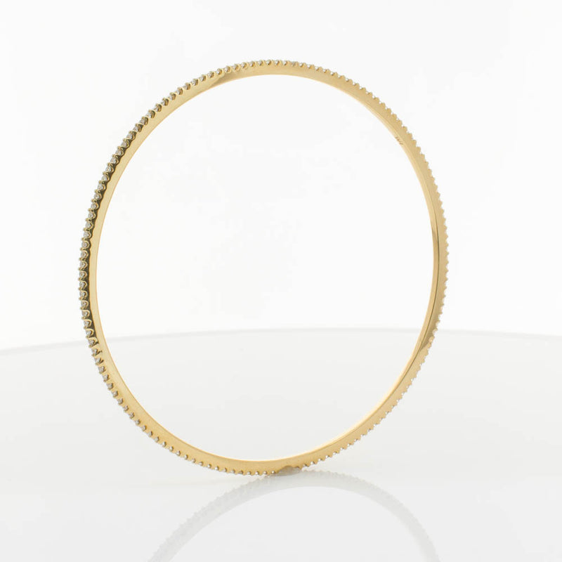 18ct Yellow Gold 1.03ct Diamond Eternity Bangle-Bracelet-Walker & Hall