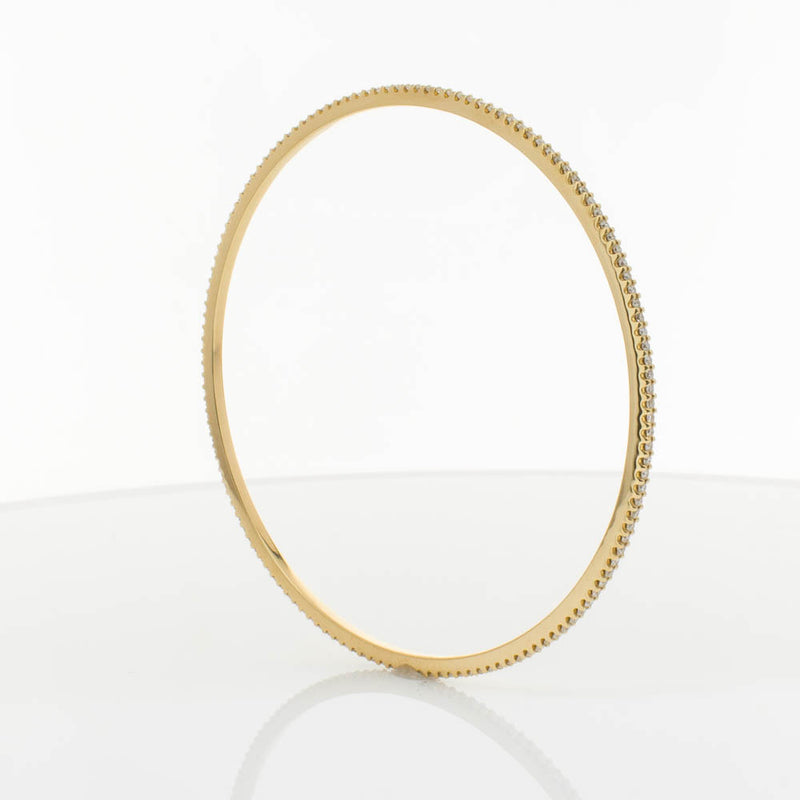 18ct Yellow Gold 1.03ct Diamond Eternity Bangle-Bracelet-Walker & Hall
