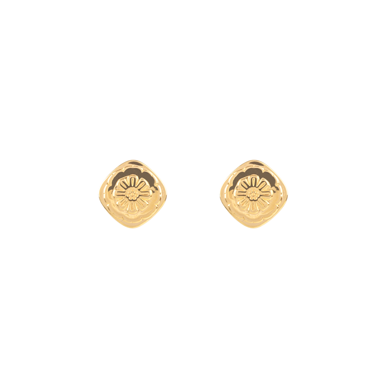 Boh Runga Marigold Stud Earrings - Gold Plated-Earrings-Walker & Hall