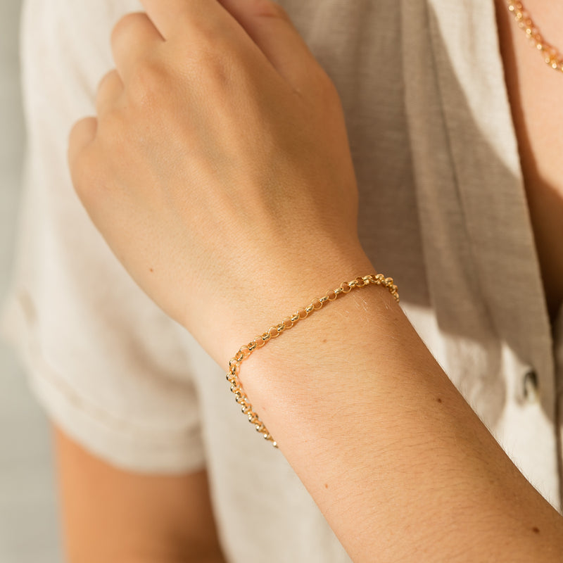 9ct Yellow Gold Round Belcher Bracelet-Bracelet-Walker & Hall