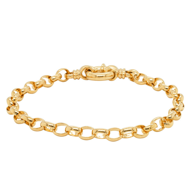 9ct Yellow Gold Oval Belcher Bracelet-Bracelet-Walker & Hall