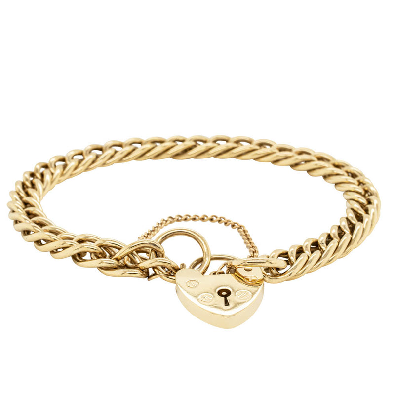 Deja Vu 9ct Yellow Gold Double Curb Link Bracelet-Bracelet-Walker & Hall