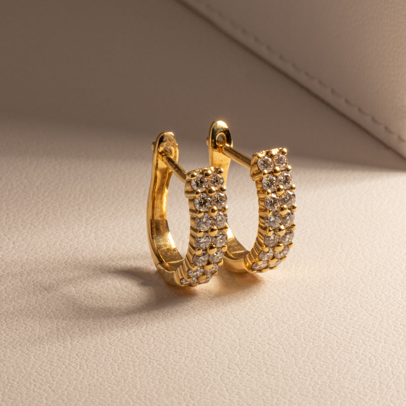 18ct Yellow Gold .50ct Diamond Apollo Earrings-Earrings-Walker & Hall