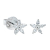 18ct White Gold .38ct Diamond Jasmine Flower Earrings-Earrings-Walker & Hall