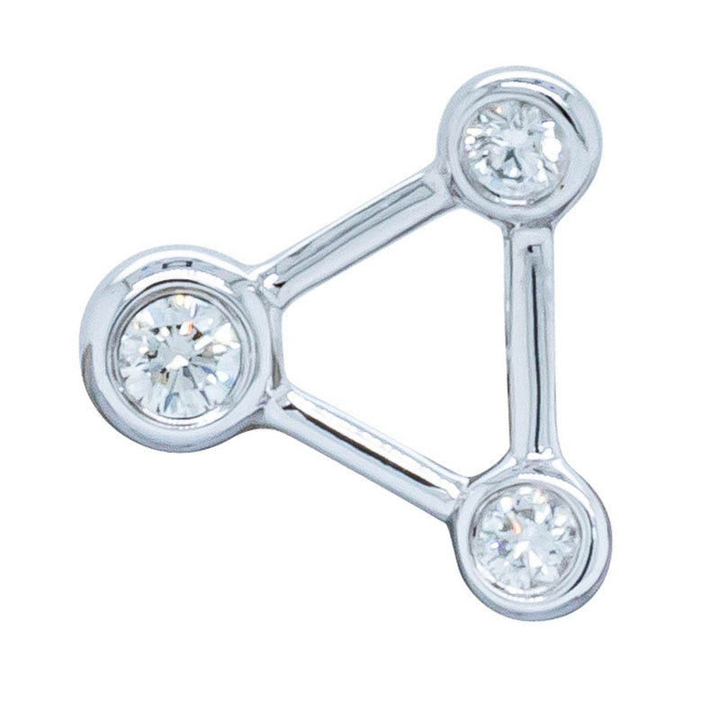 18ct White Gold & Diamond Single Water Element Earring-Earrings-Walker & Hall