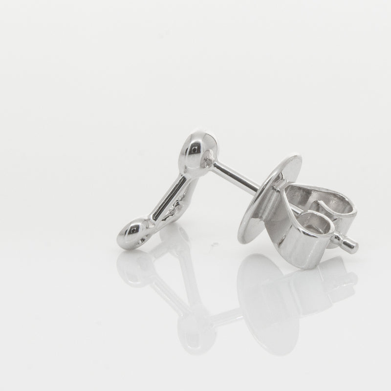 18ct White Gold & Diamond Single Water Element Earring-Earrings-Walker & Hall