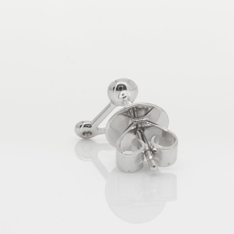 18ct White Gold & Diamond Single Water Element Earring-Earrings-Walker & Hall