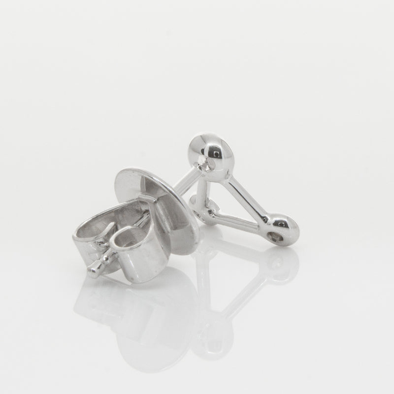 18ct White Gold & Diamond Single Water Element Earring-Earrings-Walker & Hall