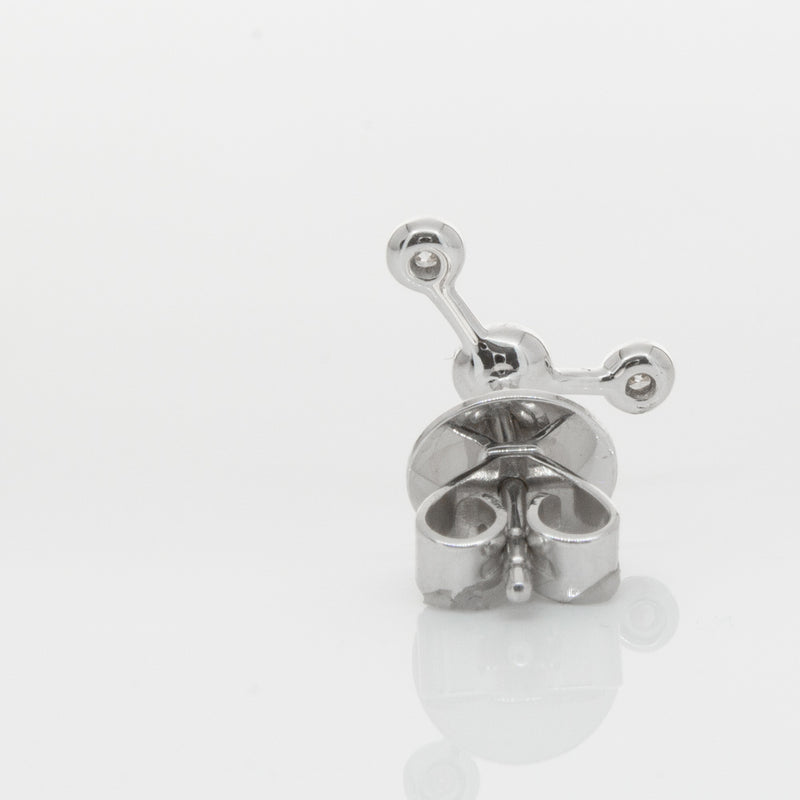 18ct White Gold & Diamond Single Fire Element Earring-Earrings-Walker & Hall