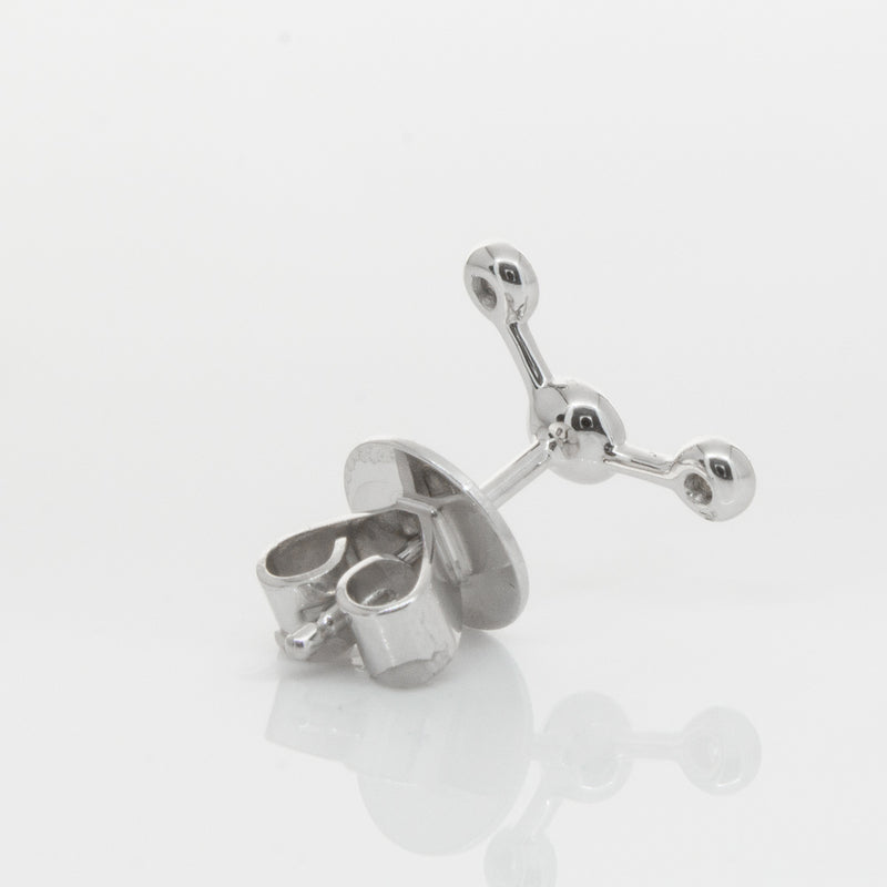 18ct White Gold & Diamond Single Fire Element Earring-Earrings-Walker & Hall