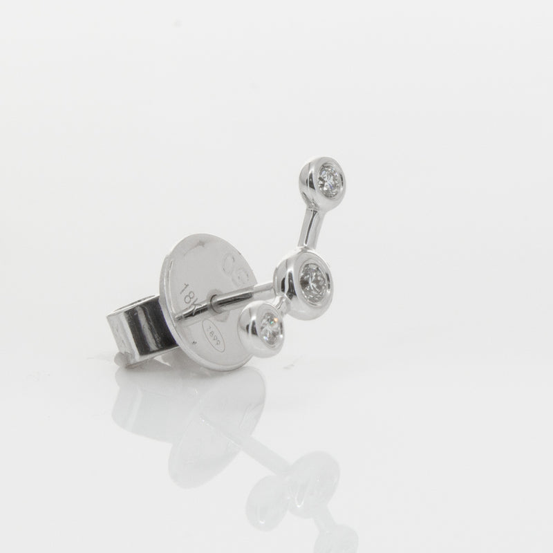 18ct White Gold & Diamond Single Fire Element Earring-Earrings-Walker & Hall