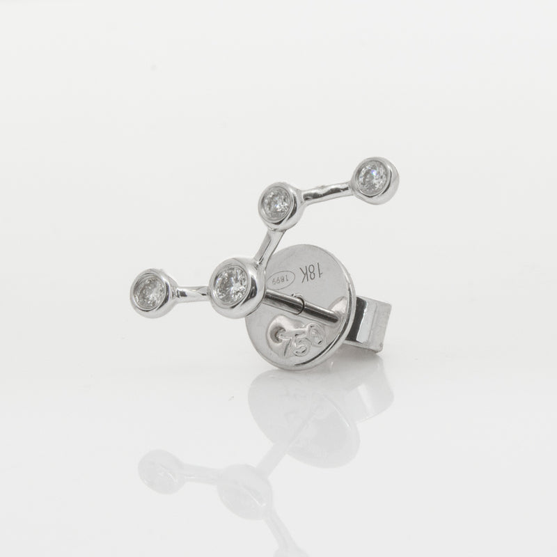 18ct White Gold & Diamond Single Air Element Earring-Earrings-Walker & Hall