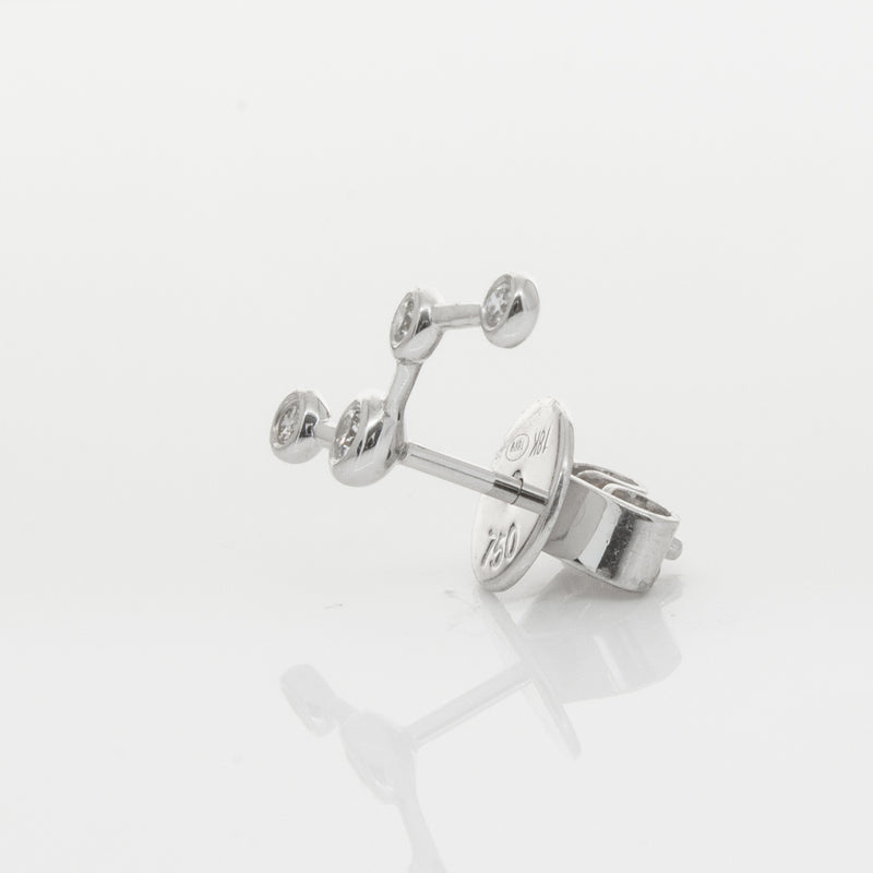 18ct White Gold & Diamond Single Air Element Earring-Earrings-Walker & Hall