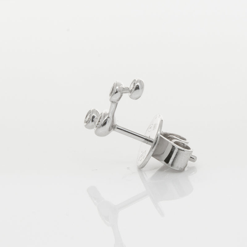 18ct White Gold & Diamond Single Air Element Earring-Earrings-Walker & Hall