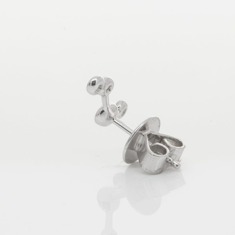 18ct White Gold & Diamond Single Air Element Earring-Earrings-Walker & Hall