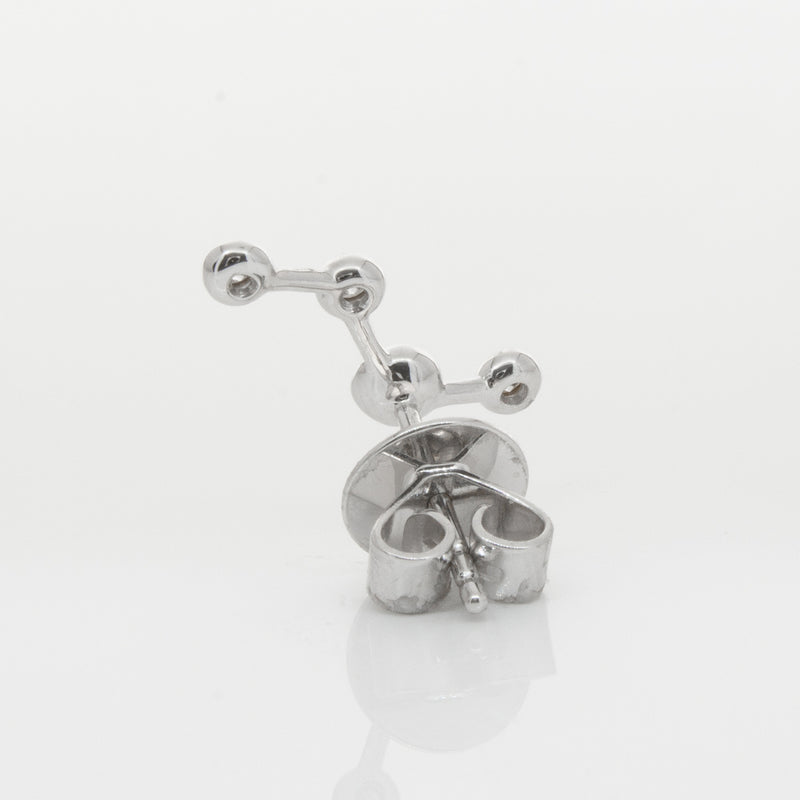 18ct White Gold & Diamond Single Air Element Earring-Earrings-Walker & Hall