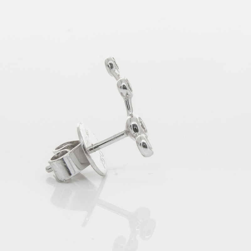 18ct White Gold & Diamond Single Air Element Earring-Earrings-Walker & Hall