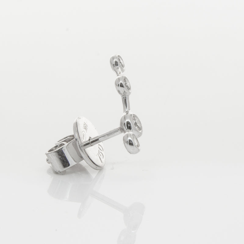 18ct White Gold & Diamond Single Air Element Earring-Earrings-Walker & Hall