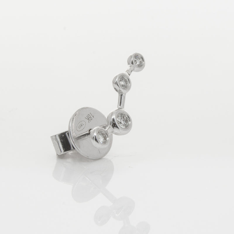 18ct White Gold & Diamond Single Air Element Earring-Earrings-Walker & Hall