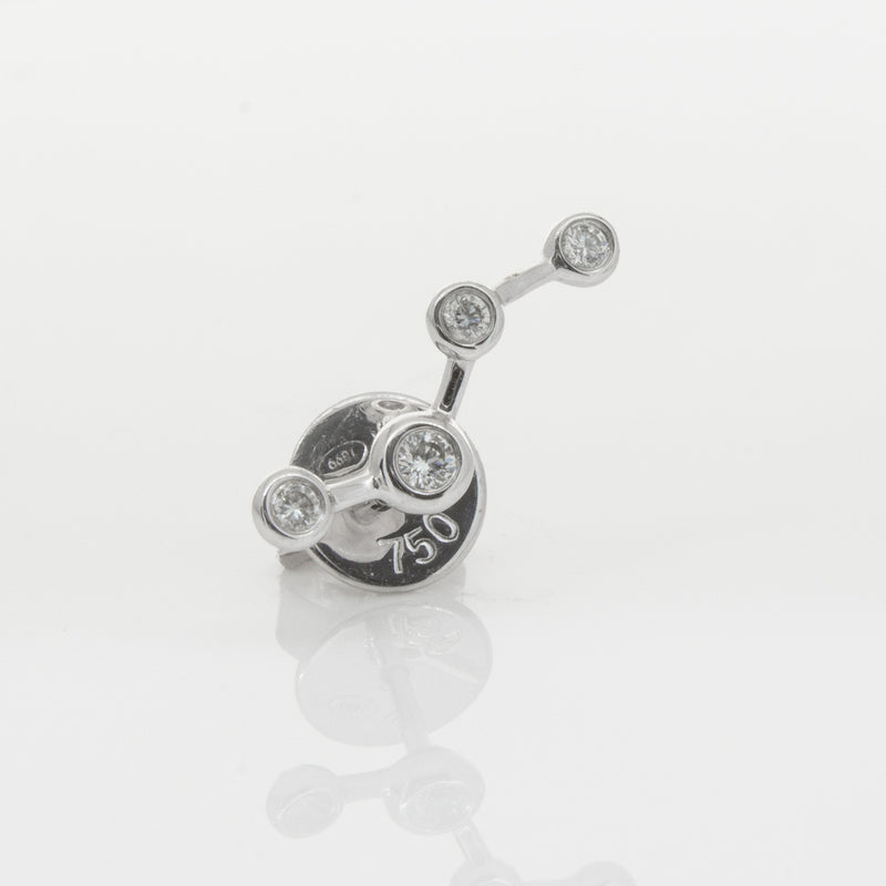 18ct White Gold & Diamond Single Air Element Earring-Earrings-Walker & Hall