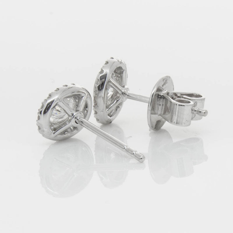 18ct White Gold .46ct Oval Cut Diamond Isla Earrings-Earrings-Walker & Hall