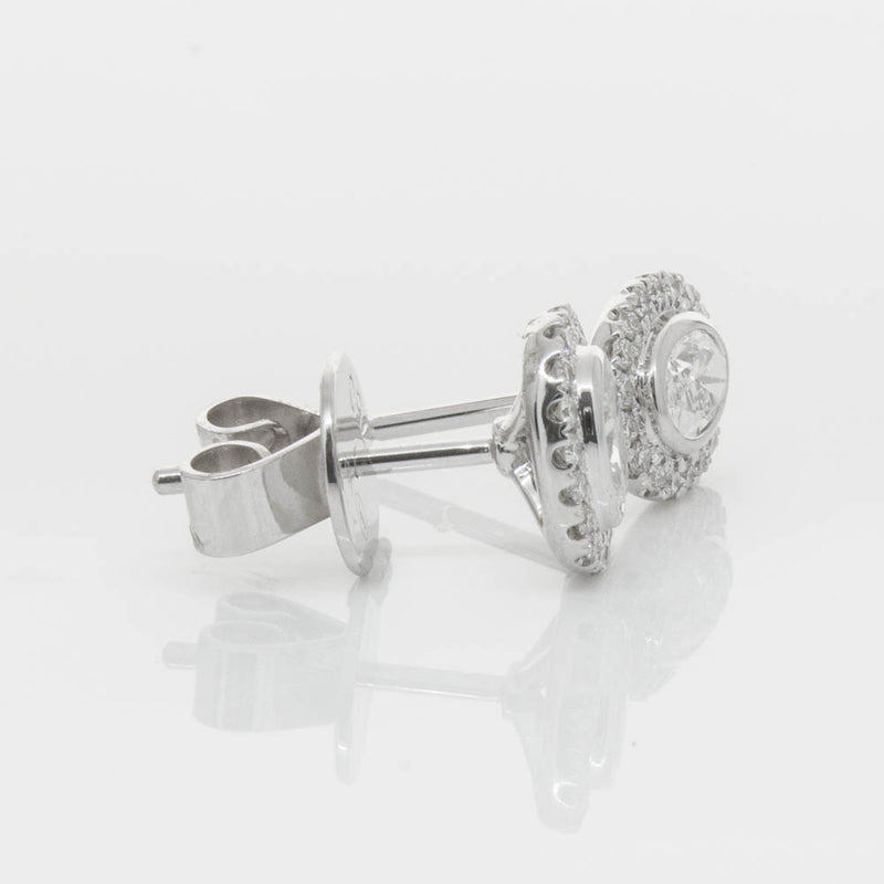 18ct White Gold .46ct Oval Cut Diamond Isla Earrings-Earrings-Walker & Hall
