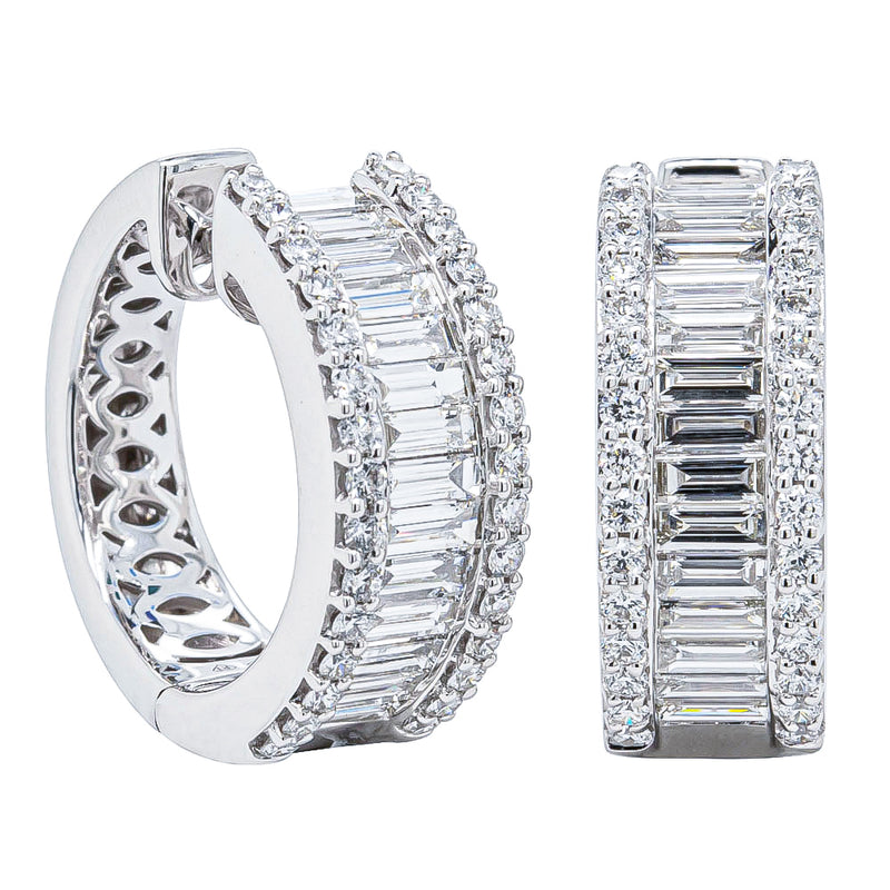 18ct White Gold 2.50ct Diamond Earrings-Earrings-Walker & Hall
