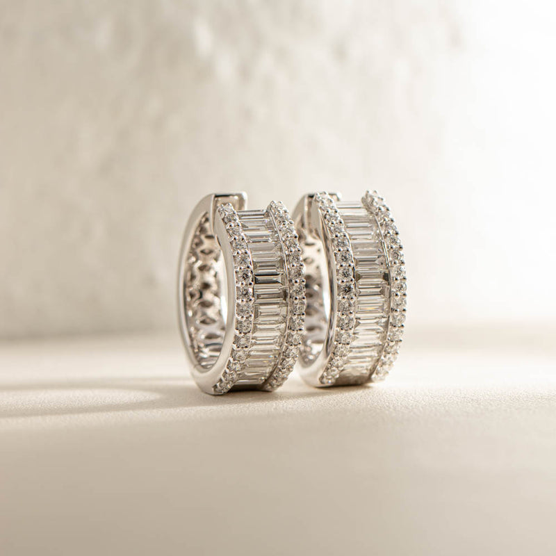 18ct White Gold 2.50ct Diamond Earrings-Earrings-Walker & Hall