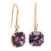 18ct Rose Gold Amethyst & Diamond Drop Octavia Earrings-Earrings-Walker & Hall