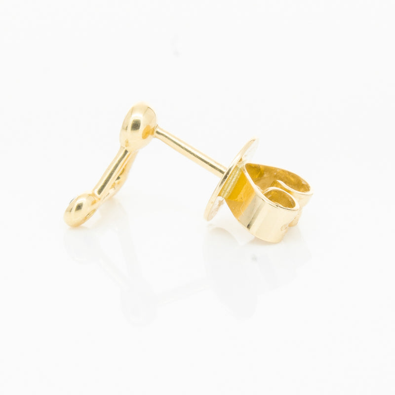 18ct Yellow Gold Sapphire Single Water Element Earring-Earrings-Walker & Hall