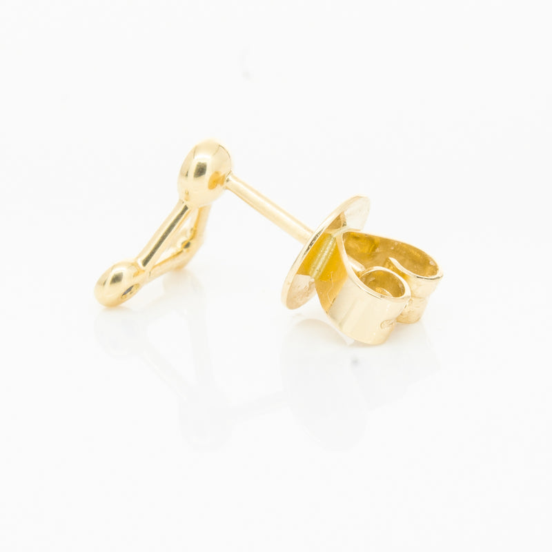 18ct Yellow Gold Sapphire Single Water Element Earring-Earrings-Walker & Hall