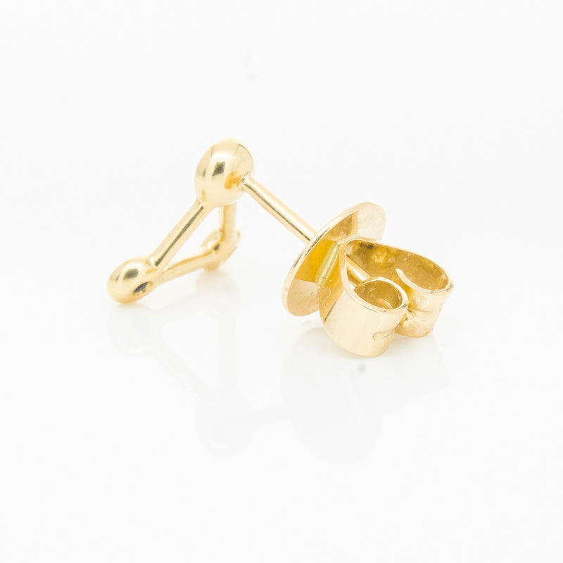 18ct Yellow Gold Sapphire Single Water Element Earring-Earrings-Walker & Hall