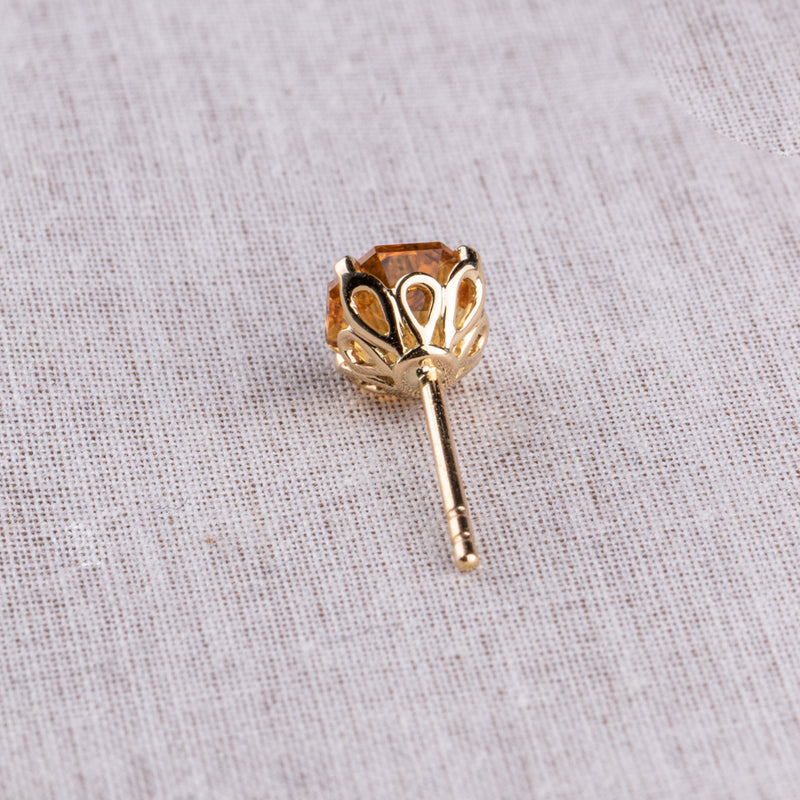 18ct Yellow Gold Citrine Octavia Stud Earrings-Earrings-Walker & Hall