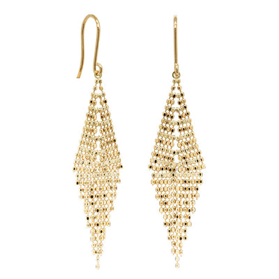 18ct Yellow Gold Martini Tassel Drop Earrings-Earrings-Walker & Hall