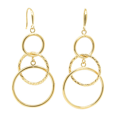 9ct Yellow Gold Margarita Drop Earrings-Earrings-Walker & Hall
