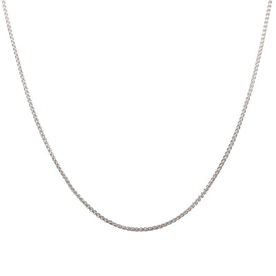 18ct White Gold 1mm Wheat Chain-Necklace-Walker & Hall