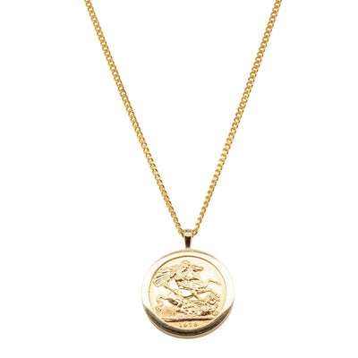9ct Yellow Gold Pendant with Full Sovereign-Necklace-Walker & Hall