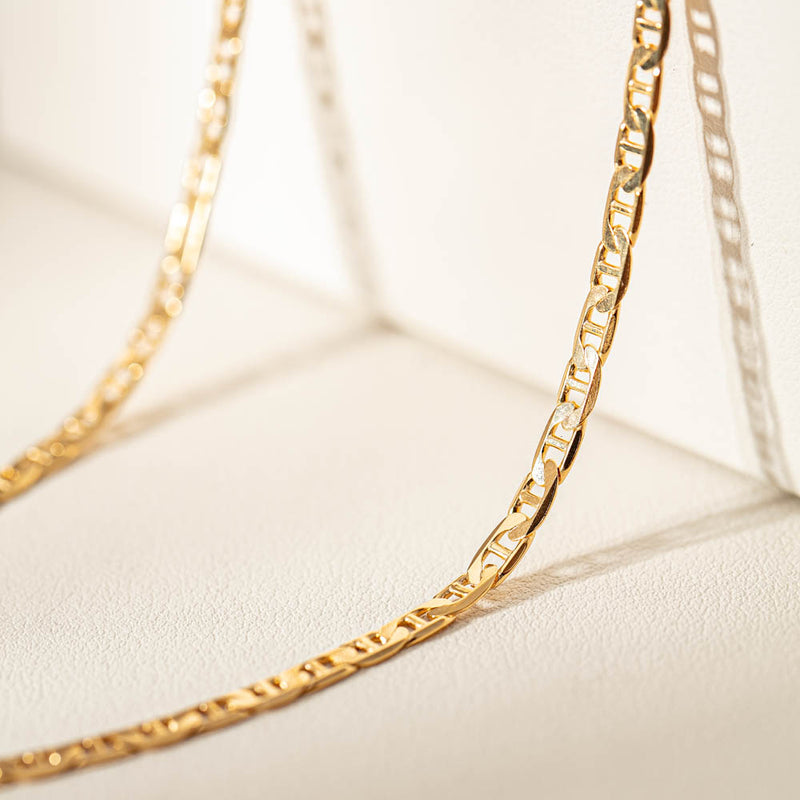 9ct Yellow Gold Anchor Link Necklace-Necklace-Walker & Hall
